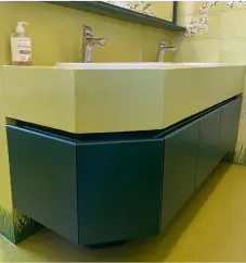 Mobile bagno completo verdone, dettaglio lavabo