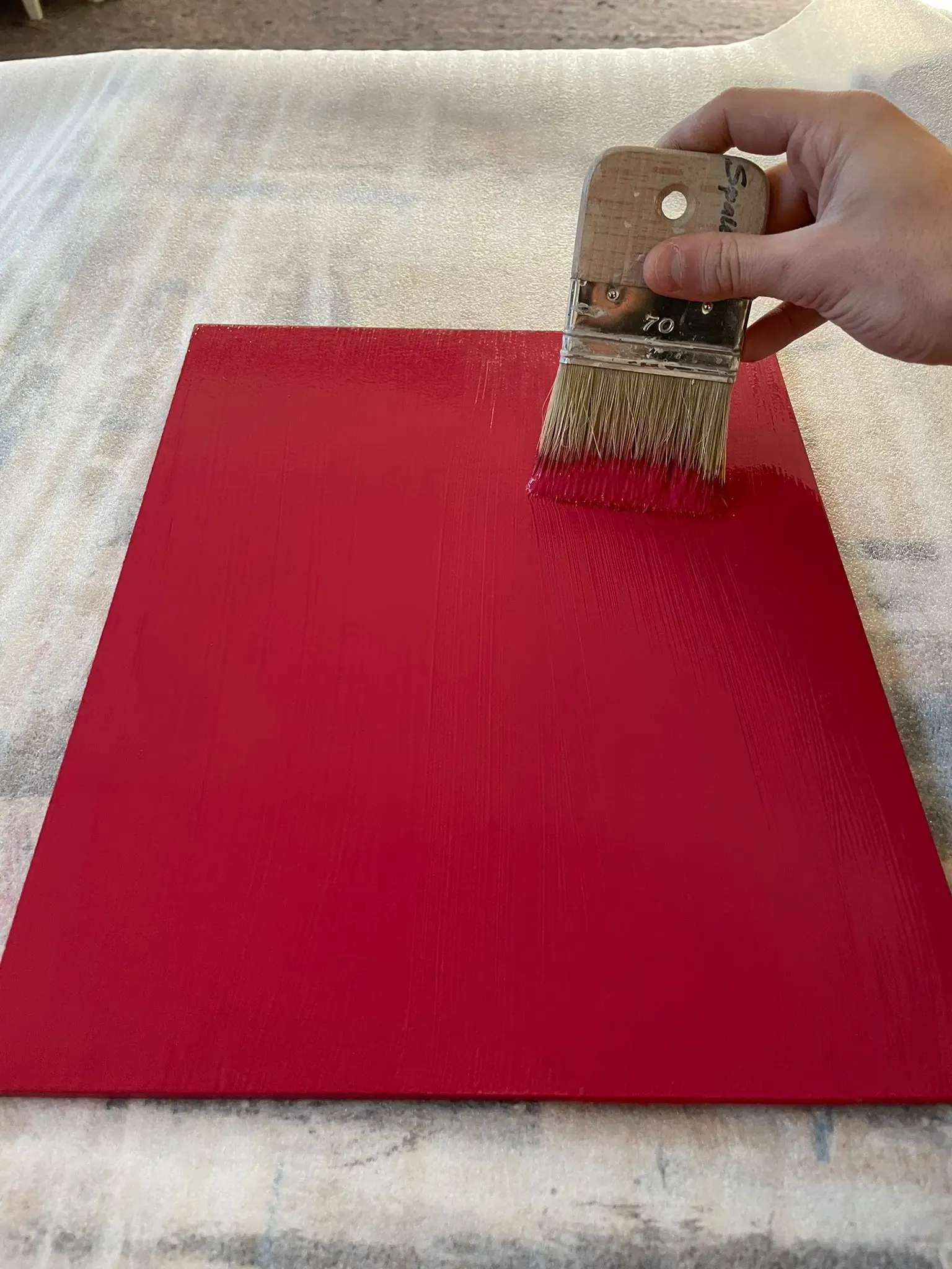 Finitura a pennello realizzata a mano